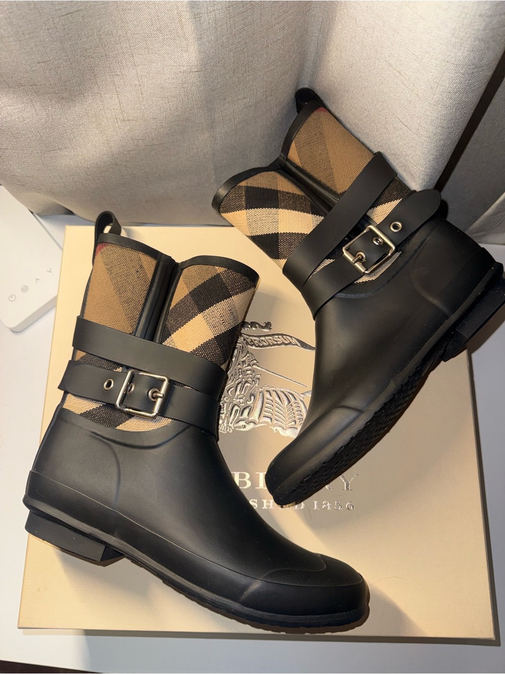 Burberry Rain Boots- beautiful, NEW with box, never worn!